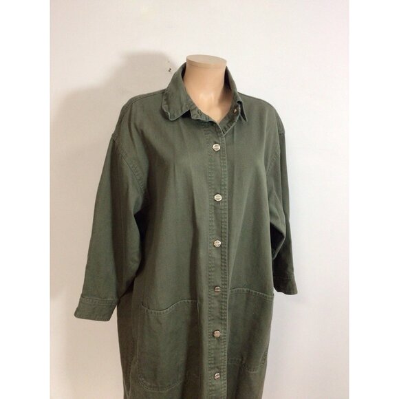 Vintage Denim Maxi Jean Dress Western Boho Womens 1X - Picture 2 of 8